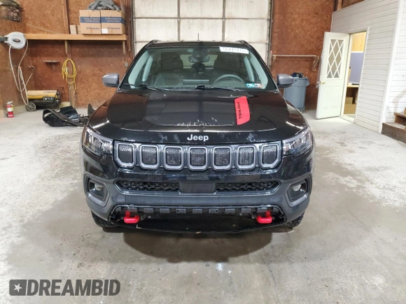 2022 Jeep Compass Trailhawk с VIN 3C4NJDDB5NT192208, выставлен на аукционе Copart как лот 55771715 с пробегом 30 291 миль миль и Списание • Salvage title. История ставок и продаж доступна на DreamBid. Изображение 5.