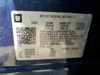 2020 Cadillac XT4 AWD Luxury with VIN 1GYFZBR41LF072810, listed as a Copart auction lot 46290883 with 28,258 mi miles and . Bid and sale history available at carsss.com. Image 13.