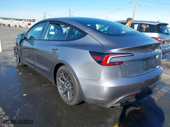 2025 Tesla Model 3 Long Range with VIN 5YJ3E1EA7SF882505, listed as a IAAI auction lot 41108270 with 2,417 mi miles. Bid and sale history available at carsss.com. Image 3.