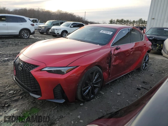 2023 Lexus IS with VIN JTHBZ1B25P5068468, listed as a Copart auction lot 82749414 with 12,517 mi miles and Salvage Title. Bid and sale history available at carsss.com. Image 1.