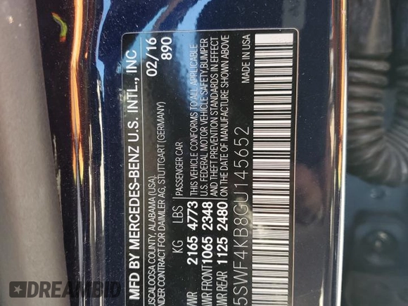 2016 Mercedes-Benz C 300 Luxury z VIN 55SWF4KB8GU145652, wystawiony jako Copart lot #60137295 z przebiegiem 92 495 mil mil oraz Szkoda całkowita • Salvage title. Historia ofert i sprzedaży dostępna na DreamBid. Obrazek 13.