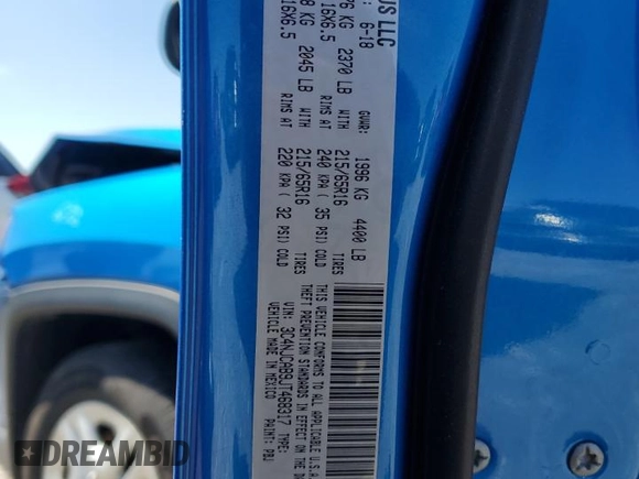 2018 Jeep Compass Sport with VIN 3C4NJCAB9JT468317, listed as a Copart auction lot 57658635 with 65,534 mi miles and Salvage title. Bid and sale history available at DreamBid. Image 12.