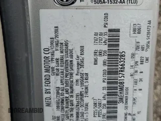 2007 Mercury Milan Premier z VIN 3MEHM08157R663285, wystawiony jako Copart lot #60202075 z przebiegiem Nie podano mil oraz Szkoda całkowita • Salvage title. Historia ofert i sprzedaży dostępna na DreamBid. Obrazek 12.