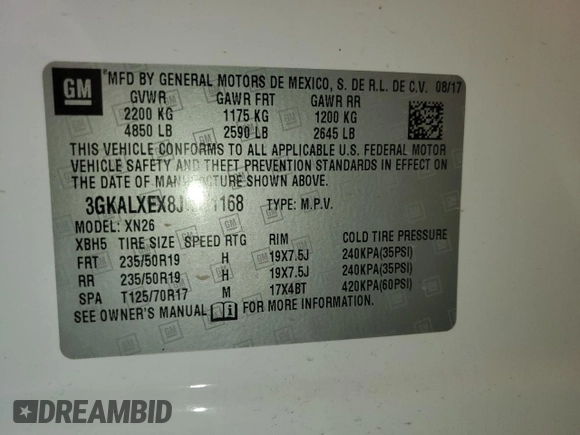 2018 GMC Terrain Denali с VIN 3GKALXEX8JL151168, выставлен на аукционе Copart как лот 53485125 с пробегом 120 437 миль миль и Списание • Salvage title. История ставок и продаж доступна на DreamBid. Изображение 13.