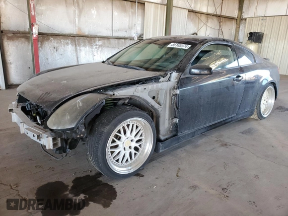 2006 Infiniti G35 Coupe with VIN JNKCV54E86M705596, listed as a Copart auction lot 85163374 with 185,126 mi miles and Clean Title. Bid and sale history available at carsss.com. Image 1.