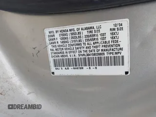 2005 Honda Odyssey EX with VIN 5FNRL38415B039809, listed as a IAAI auction lot 41884459 with 231,258 mi miles. Bid and sale history available at carsss.com. Image 9.