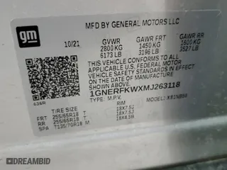2021 Chevrolet Traverse LS with VIN 1GNERFKWXMJ263118, listed as a Copart auction lot 49945675 with 55,716 mi miles and Salvage Title. Bid and sale history available at carsss.com. Image 13.
