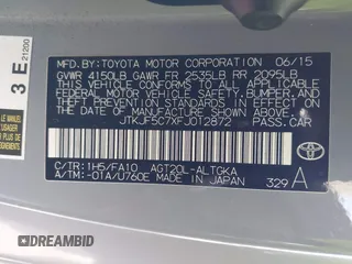 2015 Scion tC with VIN JTKJF5C7XFJ012872, listed as a IAAI auction lot 42128621 with 100,832 mi miles. Bid and sale history available at carsss.com. Image 9.