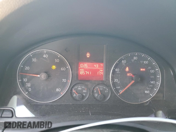 2008 Volkswagen Jetta SE with VIN 3VWRZ71K48M191675, listed as a Copart auction lot 47359465 with 185,741 mi miles and Salvage title. Bid and sale history available at DreamBid. Image 9.
