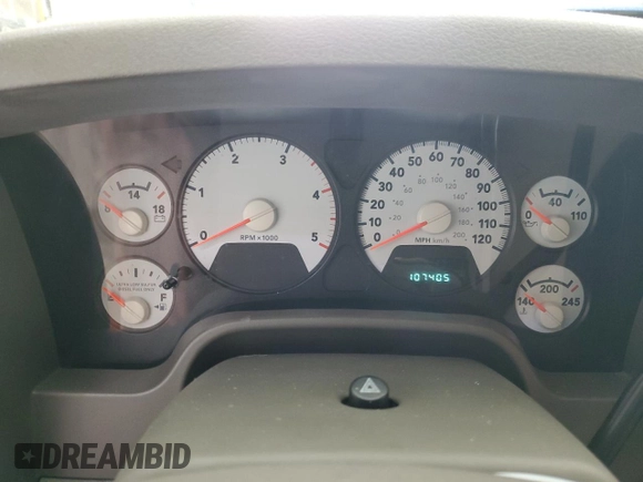 2008 Dodge 2500 SLT with VIN 3D7KS28A18G250839, listed as a Copart auction lot 46255255 with 107,405 mi miles and Salvage Title. Bid and sale history available at DreamBid. Image 9.