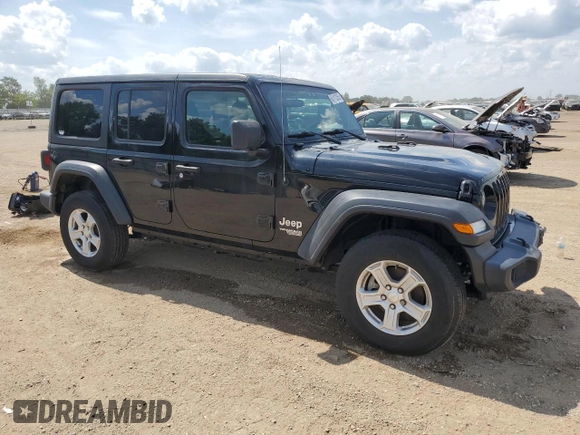 2021 Jeep Wrangler Unlimited Sport S with VIN 1C4HJXDN8MW523574, listed as a Copart auction lot 63010355 with 29,344 mi miles and Salvage title. Bid and sale history available at DreamBid. Image 4.