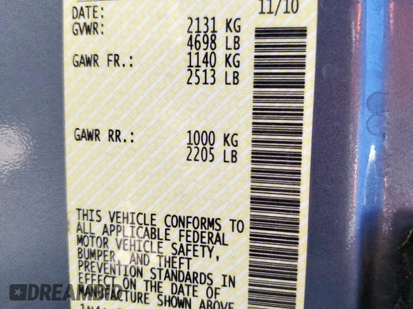 2011 Nissan Maxima SV with VIN 1N4AA5AP1BC821092, listed as a Copart auction lot 59392915 with 70,987 mi miles and Salvage title. Bid and sale history available at DreamBid. Image 12.