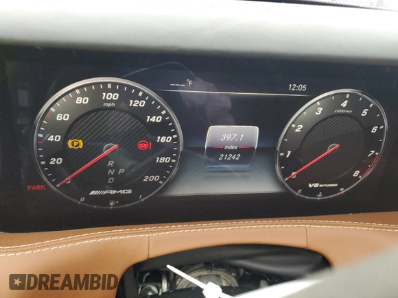 2020 Mercedes-Benz S 63 AMG with VIN WDDXJ8JB7LA040820, listed as a Copart auction lot 84505674 with 21,242 mi miles and Salvage Title. Bid and sale history available at DreamBid. Image 9.