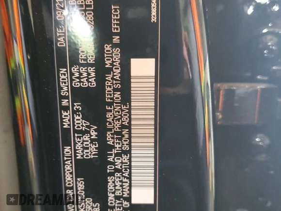 2022 Volvo XC90 Momentum with VIN YV4102PK5N1801951, listed as a Copart auction lot 61152295 with 49,956 mi miles and Salvage title. Bid and sale history available at DreamBid. Image 13.