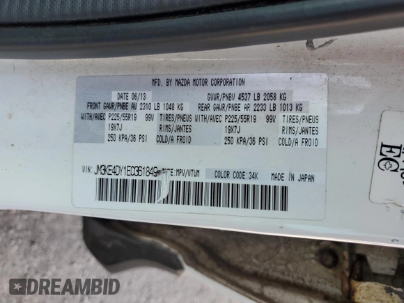 2014 Mazda CX-5 Grand Touring with VIN JM3KE4DY1E0361849, listed as a Copart auction lot 52043465 with 349,688 mi miles and Clean Title. Bid and sale history available at carsss.com. Image 13.