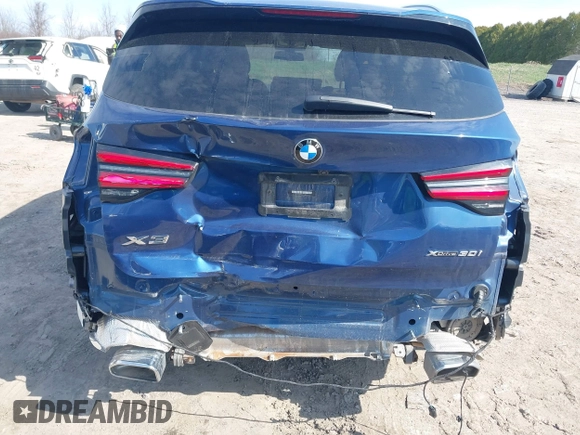 2023 BMW X3 xDrive30i with VIN 5UX53DP00P9R59770, listed as a IAAI auction lot 42054590 with 21,287 mi miles and . Bid and sale history available at DreamBid. Image 6.