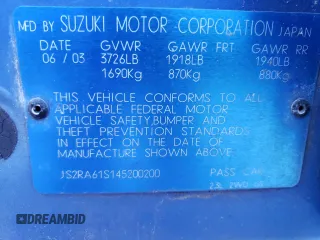 2004 Suzuki Aerio S z VIN JS2RA61S145200200, wystawiony jako Copart lot #43634895 z przebiegiem 197 543 mil mil oraz Szkoda całkowita • Salvage title. Historia ofert i sprzedaży dostępna na DreamBid. Obrazek 13.