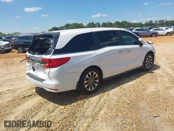 2024 Honda Odyssey EX-L with VIN 5FNRL6H6XRB070789, listed as a IAAI auction lot 41333384 with 6,553 mi miles and . Bid and sale history available at DreamBid. Image 4.