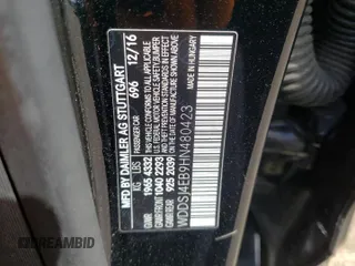 2017 Mercedes-Benz CLA 250 with VIN WDDSJ4EB9HN480423, listed as a Copart auction lot 46356084 with 101,624 mi miles and . Bid and sale history available at DreamBid. Image 13.