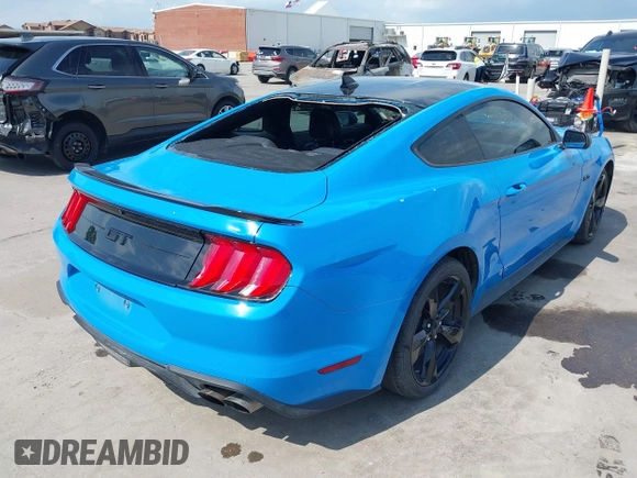 2022 Ford Mustang GT with VIN 1FA6P8CF4N5142081, listed as a IAAI auction lot 42057553 with 43,356 mi miles and . Bid and sale history available at DreamBid. Image 4.