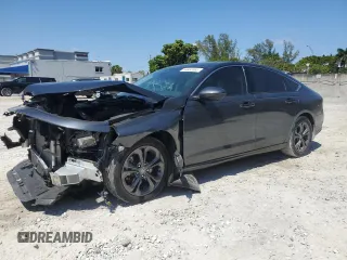 2024 Honda Accord EX-L с VIN 1HGCY2F69RA088066, выставлен на аукционе Copart как лот 54985585 с пробегом 35 143 миль миль и Списание • Salvage title. История ставок и продаж доступна на DreamBid. Изображение 1.