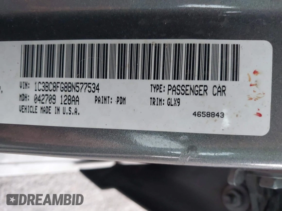 2011 Chrysler 200 S with VIN 1C3BC8FG8BN577534, listed as a IAAI auction lot 39972683 with 203,245 mi miles and . Bid and sale history available at carsss.com. Image 9.