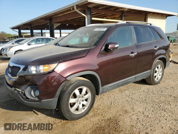 2012 Kia Sorento LX with VIN 5XYKT4A65CG275596, listed as a Copart auction lot 51350235 with 217,330 mi miles and Salvage Title. Bid and sale history available at carsss.com. Image 1.