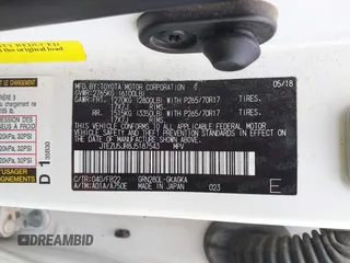 2018 Toyota 4Runner SR5 с VIN JTEZU5JR8J5187543, выставлен на аукционе IAAI как лот 42247276 с пробегом 101 405 миль миль и . История ставок и продаж доступна на DreamBid. Изображение 9.