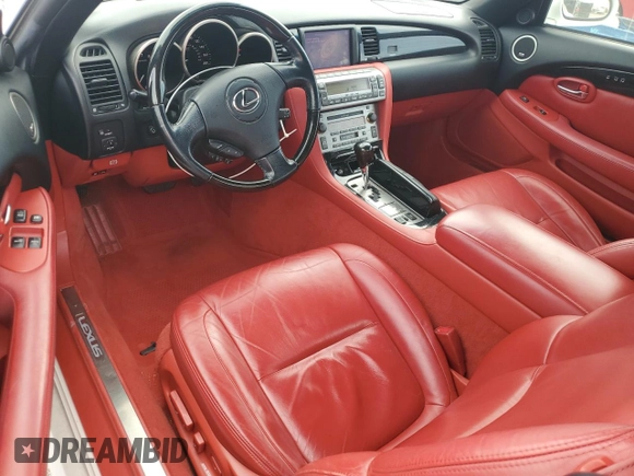 2007 Lexus SC 430 with VIN JTHFN45Y279010437, listed as a Copart auction lot 53425955 with 105,490 mi miles and Salvage Title. Bid and sale history available at DreamBid. Image 8.
