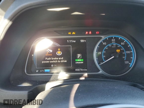 2020 Nissan LEAF with VIN 1N4BZ1BPXLC311054, listed as a Copart auction lot 80226864 with 46,874 mi miles and Salvage title. Bid and sale history available at DreamBid. Image 9.