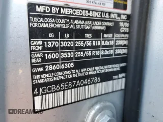 2007 Mercedes-Benz R-Class 3.5L with VIN 4JGCB65E87A046786, listed as a Copart auction lot 88173685 with 202,568 mi miles and Salvage Title. Bid and sale history available at carsss.com. Image 14.