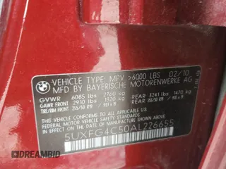 2010 BMW X6 xDrive35i z VIN 5UXFG4C50AL226655, wystawiony jako Copart lot #47475925 z przebiegiem Nie podano mil oraz Szkoda całkowita • Salvage title. Historia ofert i sprzedaży dostępna na DreamBid. Obrazek 13.