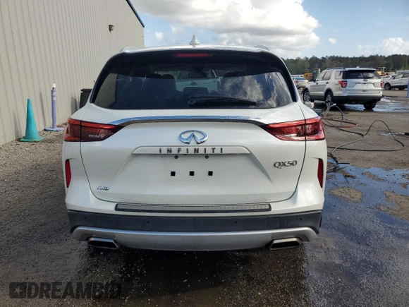 2021 Infiniti QX50 Essential with VIN 3PCAJ5CBXMF105793, listed as a Copart auction lot 79343664 with 47,913 mi miles and Salvage title. Bid and sale history available at DreamBid. Image 6.