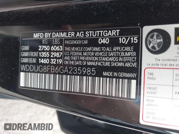 2016 Mercedes-Benz S 550 z VIN WDDUG8FB6GA235985, wystawiony jako IAAI lot #42389803 z przebiegiem 49 141 mil mil oraz . Historia ofert i sprzedaży dostępna na DreamBid. Obrazek 9.