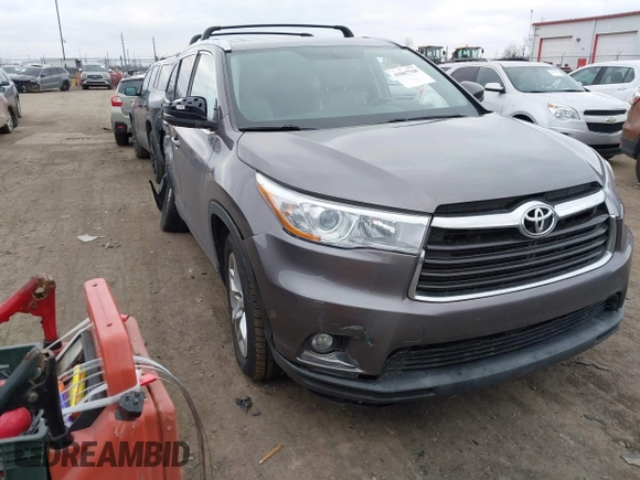 2016 Toyota Highlander Limited with VIN 5TDDKRFH0GS236412, listed as a IAAI auction lot 41067768 with 108,015 mi miles and . Bid and sale history available at DreamBid. Image 1.