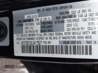 2020 Mazda CX-9 Grand Touring with VIN JM3TCBDY3L0417527, listed as a IAAI auction lot 41171138 with 51,166 mi miles. Bid and sale history available at carsss.com. Image 9.