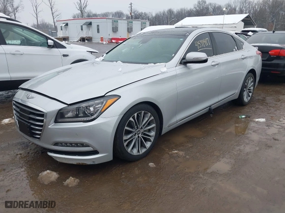 2017 Genesis G80 3.8L with VIN KMHGN4JE0HU203486, listed as a IAAI auction lot 41571417 with 93,418 mi miles. Bid and sale history available at carsss.com. Image 17.