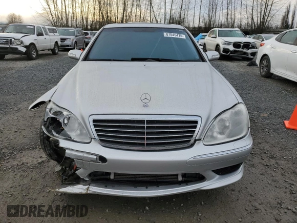 2003 Mercedes-Benz S 55 AMG with VIN WDBNG74J73A357542, listed as a Copart auction lot 87545475 with 76,588 mi miles and Salvage Title. Bid and sale history available at DreamBid. Image 5.