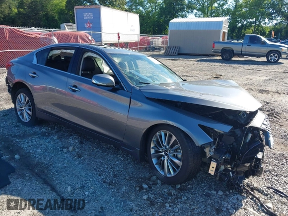 2024 Infiniti Q50 Luxe with VIN JN1EV7BP9RM601099, listed as a IAAI auction lot 42331819 with 8,711 mi miles and . Bid and sale history available at DreamBid. Image 1.
