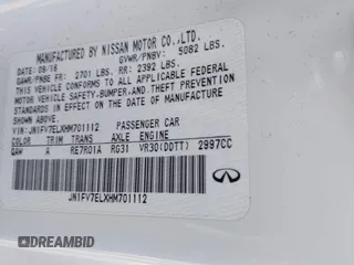 2017 Infiniti Q60 Red Sport 400 with VIN JN1FV7ELXHM701112, listed as a IAAI auction lot 41862580 with 89,385 mi miles and . Bid and sale history available at carsss.com. Image 9.