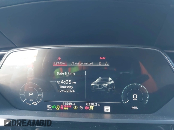 2019 Audi e-tron Prestige with VIN WA1VABGE0KB011579, listed as a IAAI auction lot 41027812 with 41,549 mi miles and . Bid and sale history available at DreamBid. Image 7.