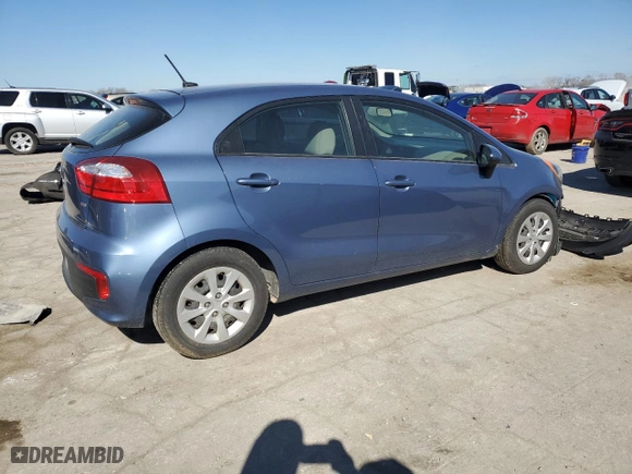 2016 Kia Rio LX with VIN KNADM5A38G6600314, listed as a Copart auction lot 47215154 with 69,251 mi miles and Salvage Title. Bid and sale history available at carsss.com. Image 3.