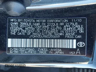 2011 Toyota Prius I with VIN JTDKN3DU9B0255659, listed as a IAAI auction lot 41857782 with 273,166 mi miles. Bid and sale history available at carsss.com. Image 9.