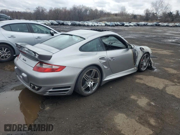 2007 Porsche 911 Turbo with VIN WP0AD29997S784019, listed as a Copart auction lot 52863775 with 0 mi miles and Salvage Title. Bid and sale history available at carsss.com. Image 3.