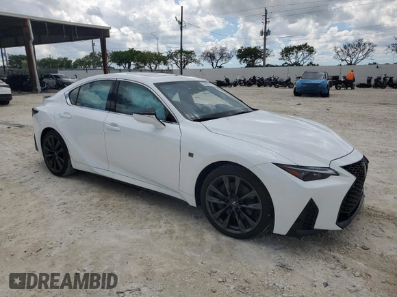 2024 Lexus IS 350 F Sport with VIN JTHBZ1B29R5077757, listed as a Copart auction lot 56960195 with 13,003 mi miles and Salvage title. Bid and sale history available at DreamBid. Image 4.