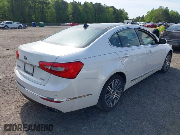 2014 Kia Cadenza Limited with VIN KNALN4D70E5146919, listed as a IAAI auction lot 41943135 with 167,450 mi miles. Bid and sale history available at carsss.com. Image 4.