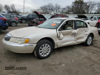2001 Lincoln Continental with VIN 1LNHM97V11Y681989, listed as a Copart auction lot 46539725 with 107,130 mi miles and Salvage Title. Bid and sale history available at carsss.com. Image 1.