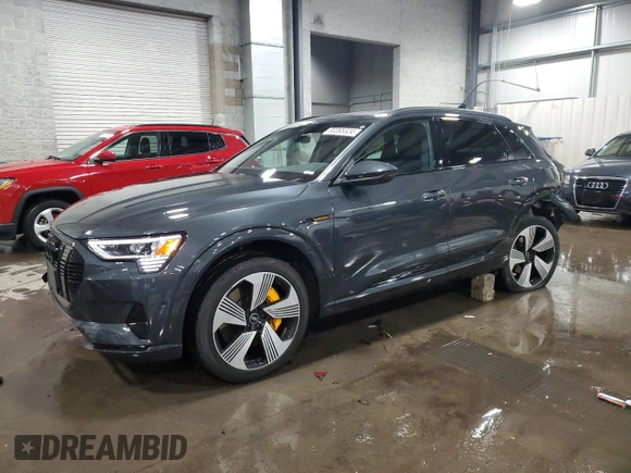 2022 Audi e-tron Premium Plus with VIN WA1LAAGE2NB009791, listed as a Copart auction lot 83365324 with 23,763 mi miles and Salvage title. Bid and sale history available at DreamBid. Image 1.