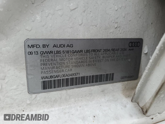 2014 Audi S4 Premium Plus with VIN WAUBGAFL0EA049371, listed as a Copart auction lot 72889024 with 142,574 mi miles and Salvage Title. Bid and sale history available at carsss.com. Image 14.