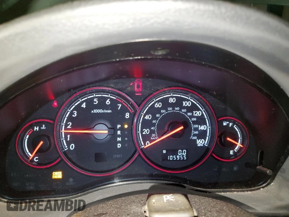 2005 Subaru Legacy Outback XT with VIN 4S4BP68C554325986, listed as a Copart auction lot 80477924 with 105,955 mi miles and Salvage title. Bid and sale history available at DreamBid. Image 9.